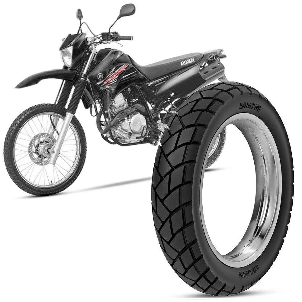 Motocicleta e pneu Yamaha XTZ 250 Lander 2021 nna cor preta